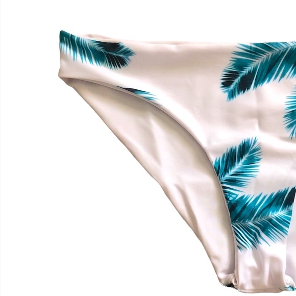 Women’s Green Leaf Printed Bikini Bottoms Size L - Picture 6 of 12